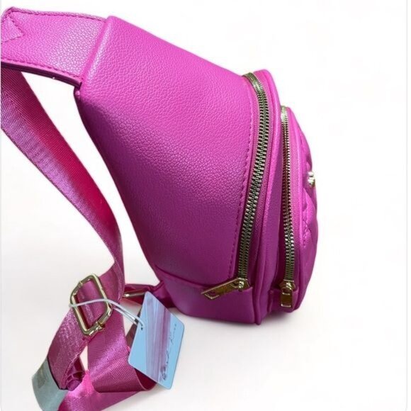 PETA APPROVED VEGAN Pink Handbag with Double Compartment and Zipper, New - Picture 7 of 7